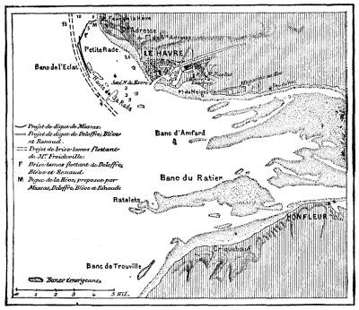  FIG 1.&mdash;PLAN OF THE PROJECTED ROADSTEAD AT HAVRE.