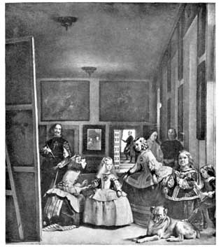 Plate XI. LAS MENINAS. BY VELÁZQUEZ (PRADO) Probably the first picture ever painted entirely from the visual or impressionist standpoint. Photo Anderson