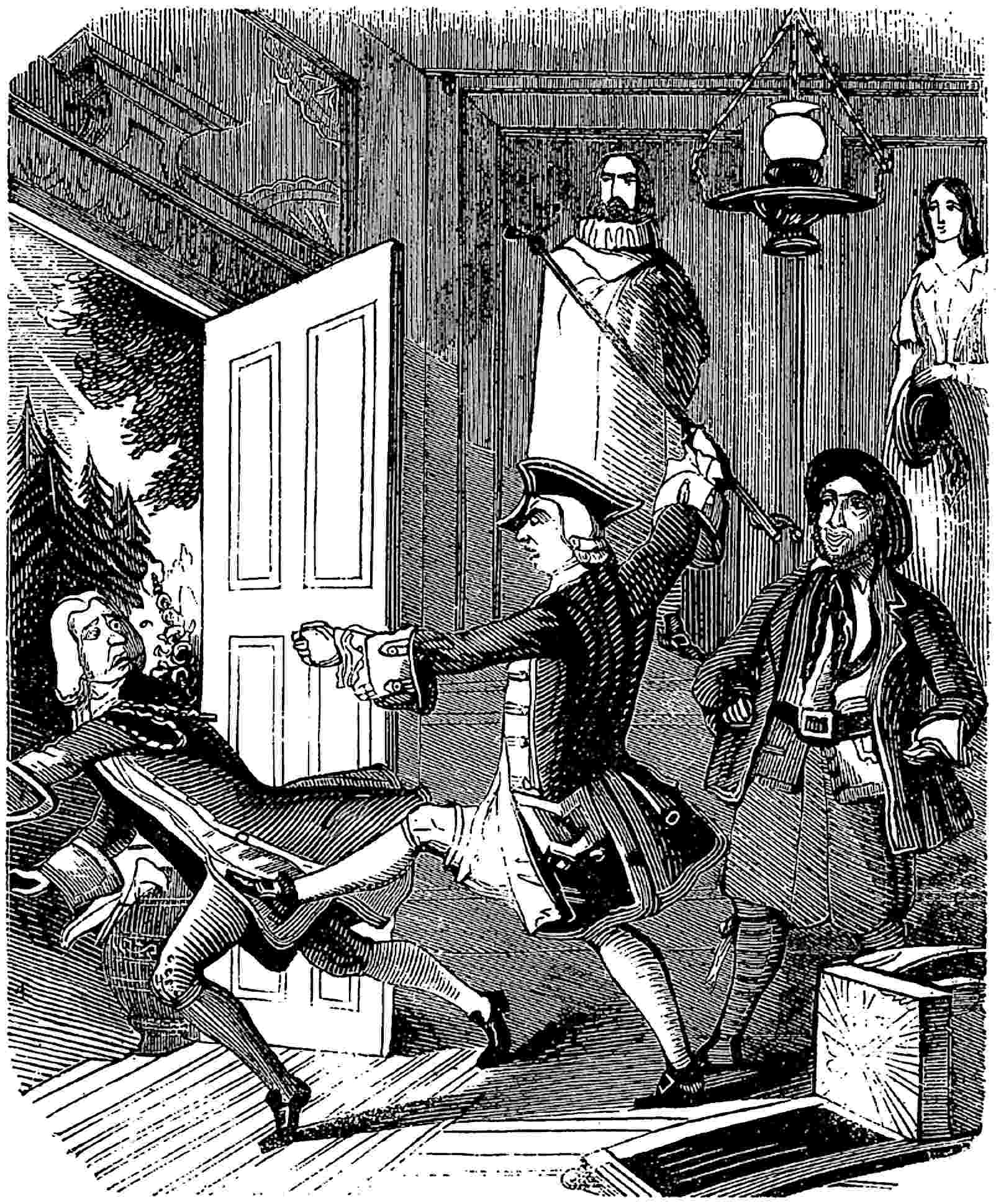 Admiral Bell vents his spleen on Varney’s servant.