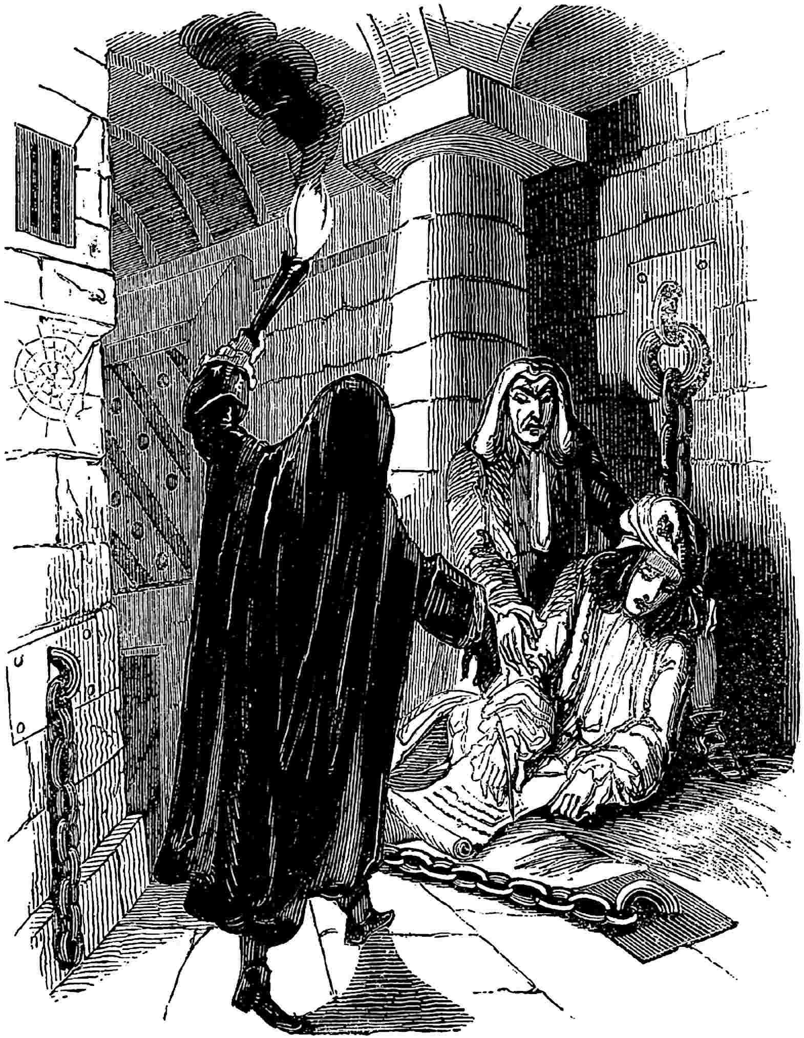 The mysterious visitants to the prisoner in Monk’s Hall.