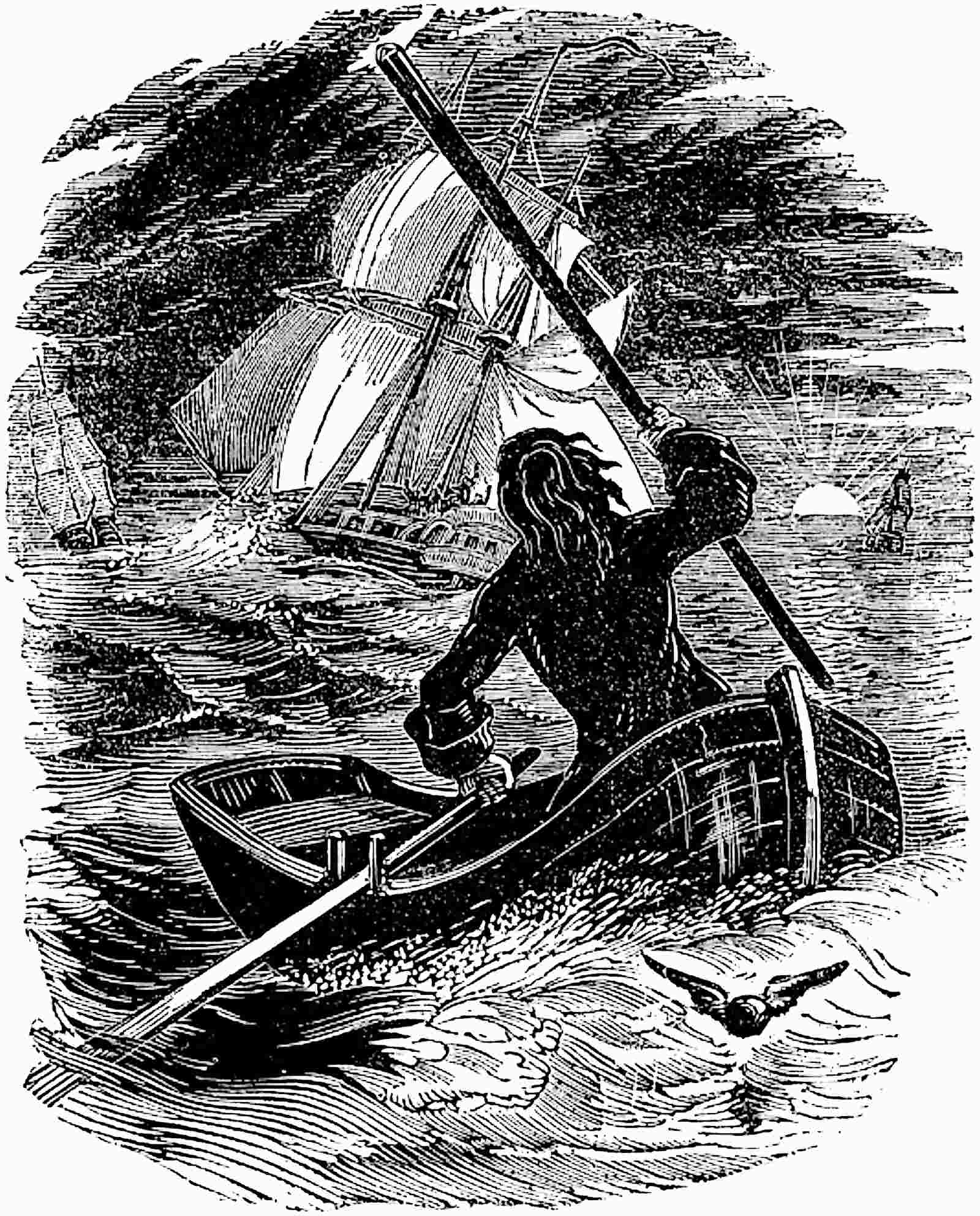 The man returns the cheer from his boat.