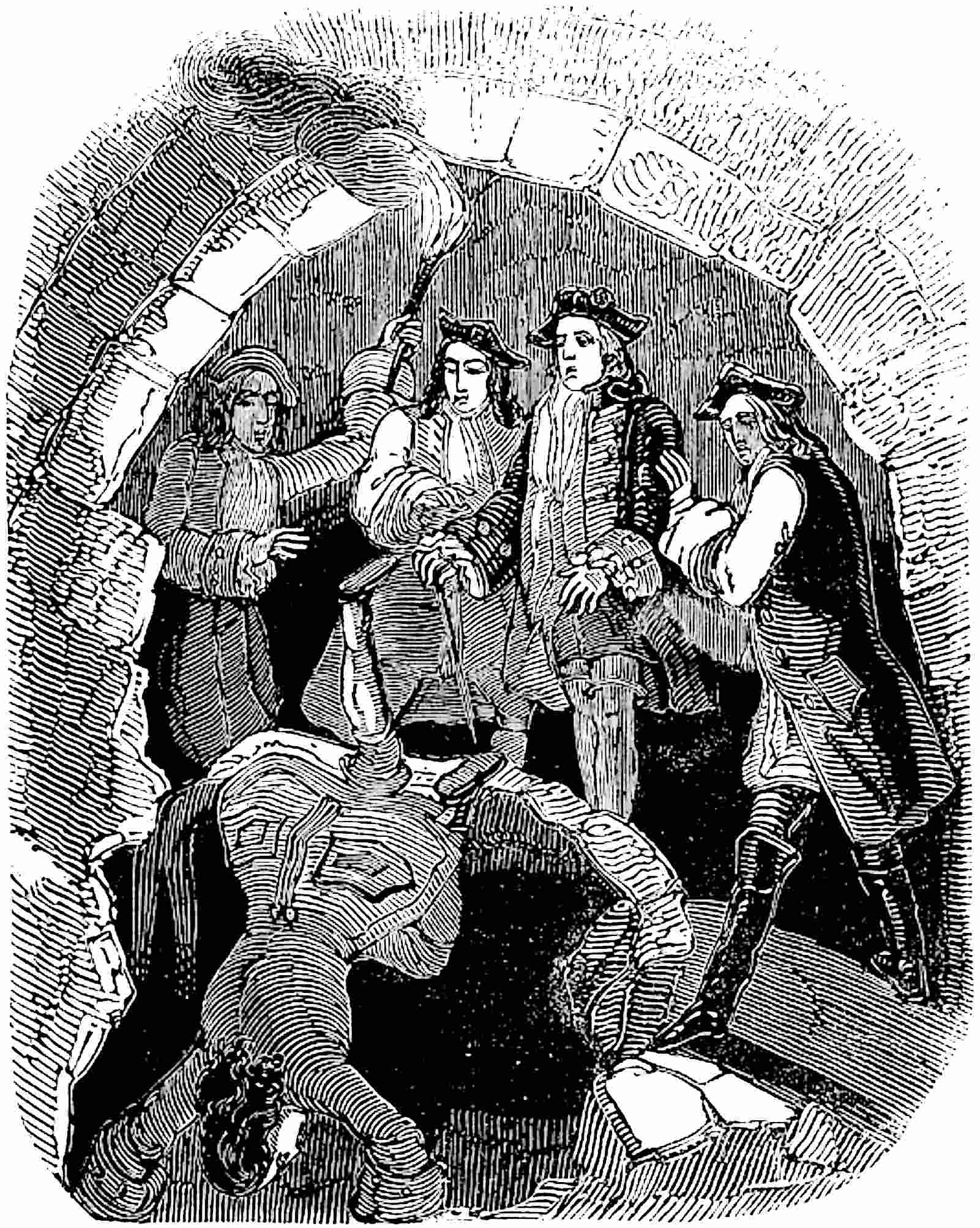 The guest topples into the ice-well.