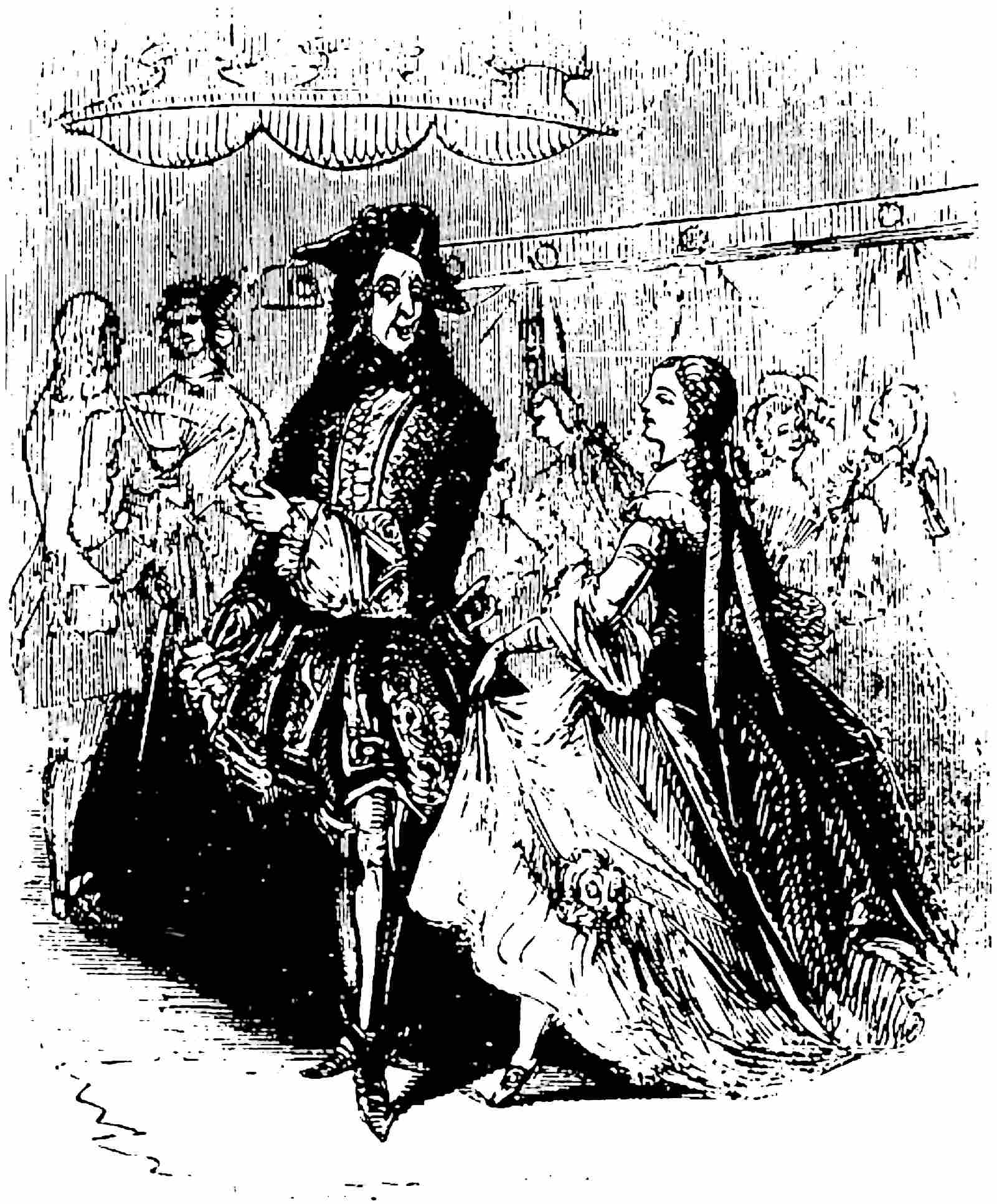 Sir Francis leads Mary to her friends.