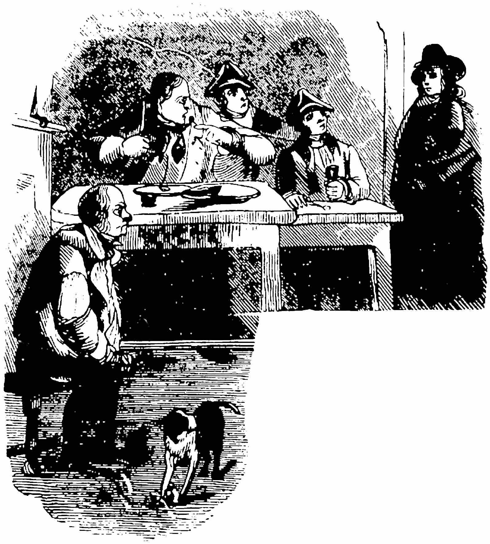 The grazier and the highwaymen recognize the stranger.