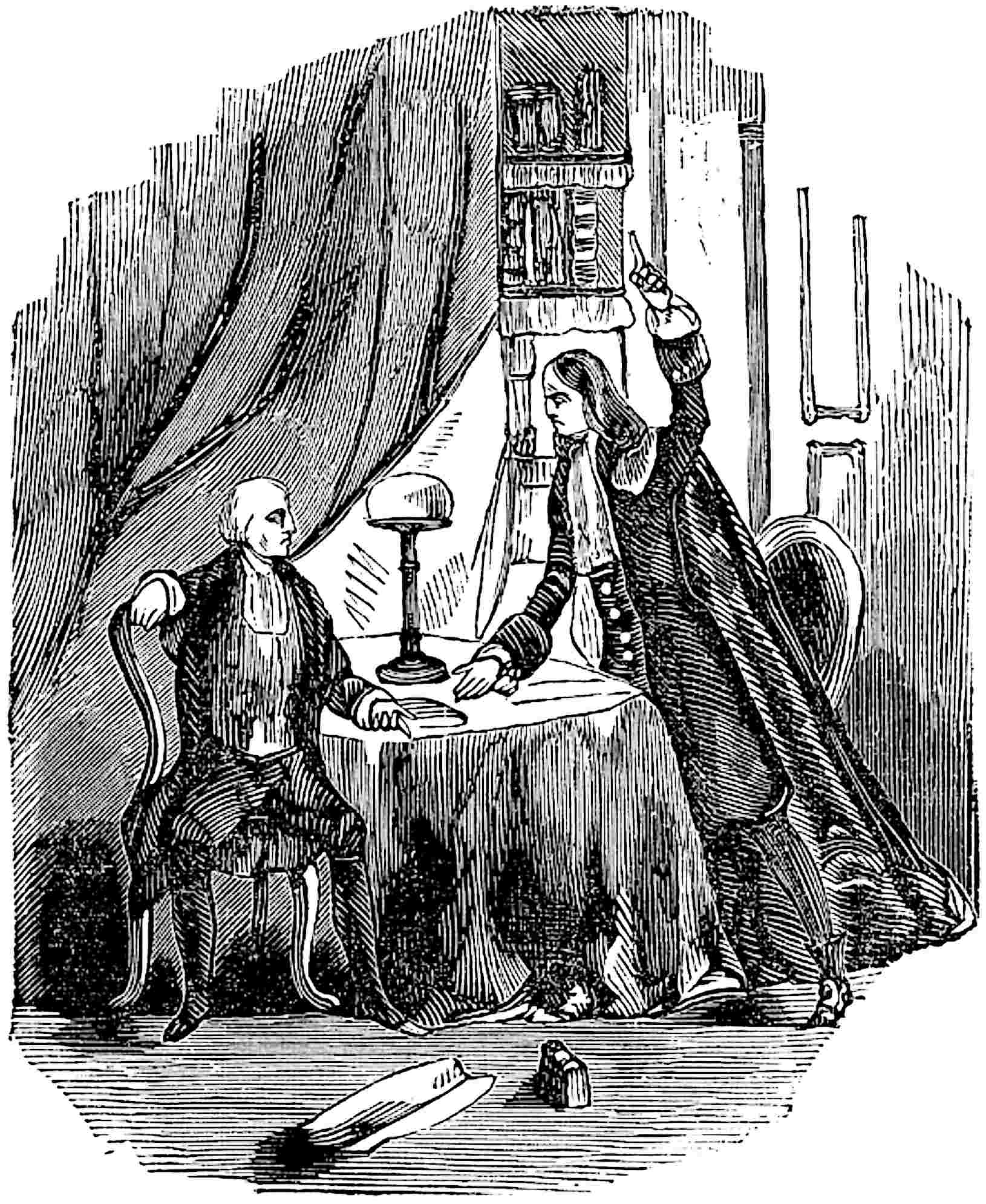 Sir Varney’s revelation to the clergyman.