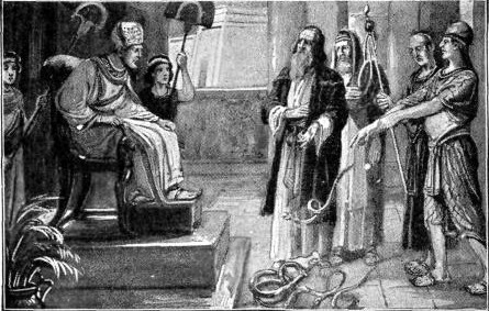 PHARAOH'S SORCERERS COUNTERFEITING
THE WORK OF GOD

"Now the magicians of Egypt, they also
did in like manner with their enchantments."
Ex. 7:11.