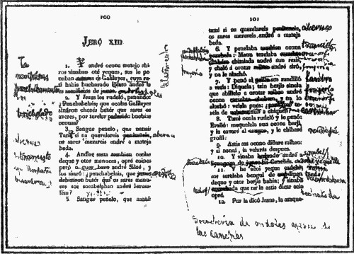 TWO PAGES FROM BORROW'S CORRECTED PROOF SHEETS OF ROMANY
TRANSLATION OF THE GOSPEL OF ST. LUKE