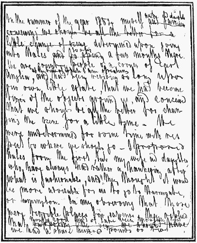 FACSIMILE OF THE FIRST PAGE OF WILD WALES

From the original Manuscript in the possession of the Author of 'George
Borrow and his Circle.'