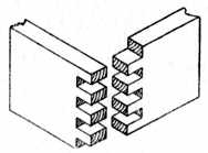Fig. 111.&mdash;Combing or
    Locking Joint.