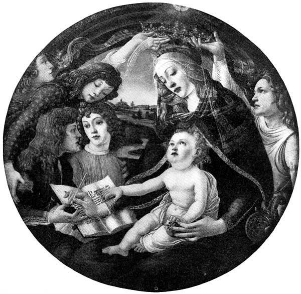 Fig. 23. Coronation of the Virgin. Botticelli. Uffizi Palace.
Florence