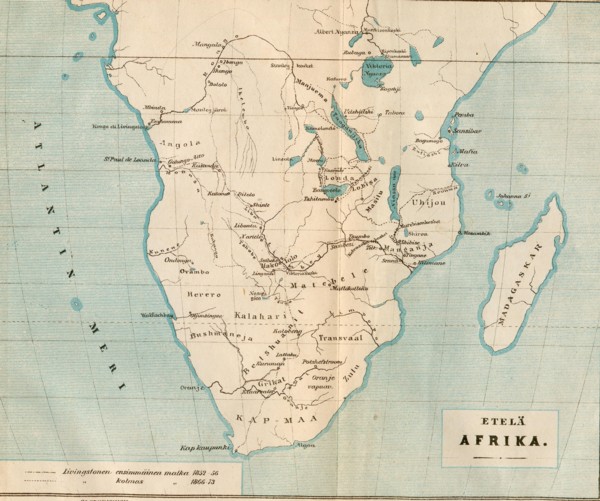 Etel�-Afrikan kartta.