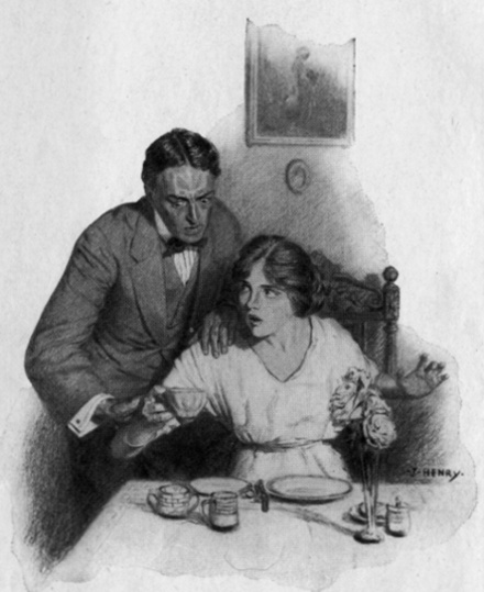 "Suddenly he rushed at her and caught
her by the arm"