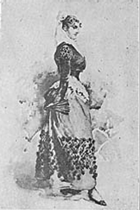 Uma sevilhana―Aguarella de M. San Rom&atilde;o