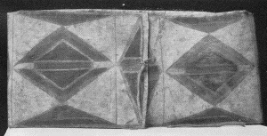 c. Parfleche box. "Crows, Montana Ter. J. I. Allen." Length 28 inches, width 13&frac12; inches.
(U.S.N.M. 130574)