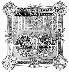 Page orn�e de l'�vang�liaire de Saint-Vaast.