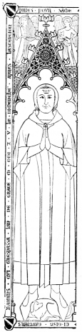 Gautier Bardins, bailli et conseiller du roi au XIIIe
si�cle, d'apr�s sa pierre tombale. (H. Bordier, Philippe de Remi, sire
de Beaumanoir, Paris, 1869, in-8�.)