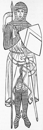 Chevalier anglo-normand, d'apr�s un tombeau de 1277.