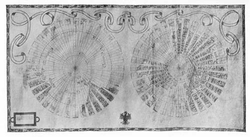 Gore Map of
Alonso de Santa Cruz, 1542.