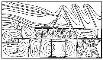 [Illustration:
Ground plan showing the relation between veins and concretionary zones in a
mass of tuff.]