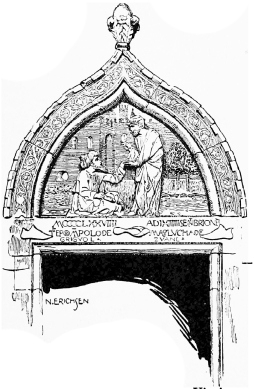 DOORWAY WITH COLOURED RELIEF OF SS. MARK AND ANIANUS:
COBBLERS’ GUILD HOUSE, CAMPO S. TOMÀ