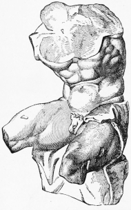 Fig. 243.&mdash;Belvedere Torso, by Apollonios. (In the
Vatican.)