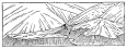 Fig. 182&mdash;Dissected alluvial fans on the border of the
Urubamba Valley near Hacienda Chinche. A Characteristic feature of the
valleys of the Peruvian Andes below the zone of glaciation but within
the limits of its aggraditional effects. Through alluviation the valleys
and basins of the Andean Cordillera, and vast areas of the great Amazon
plains east of it, felt the effects of the glacial conditions of a past
age.