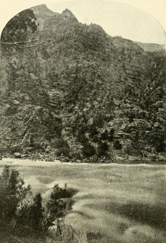 CThe Canyon of
Lodore. Looking across a Rapid.anyon