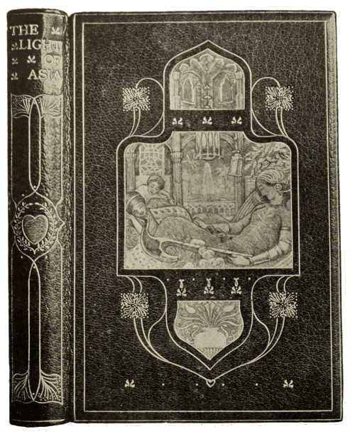 BOOKBINDING IN WHOLE CRUSHED CRIMSON LEVANT MOROCCO,
WITH VELLUCENT PANELS AND GOLD TOOLING. DESIGNED BY H. GRANVILLE FELL,
EXECUTED BY CEDRIC CHIVERS OF BATH