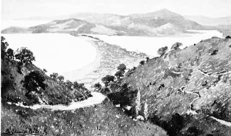 The Lines of Chatalja

The south extremity of the lines by the Sea of Marmora. The road leads
down to the village of Küjük Chekmedje, with its bridge across which the
Bulgarians attempted an attack, but were checked by the fire of a
Turkish warship in the bay.