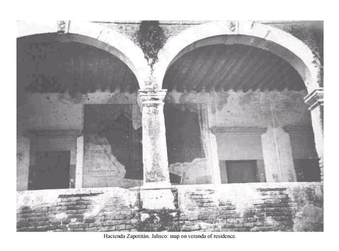 Hacienda Zapotit�n, Jalisco: map on veranda of residence.