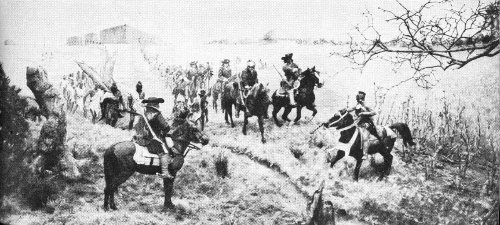 Creek warriors join the Carolina volunteers at Ocmulgee for the start of Moore&rsquo;s raid, 1703.