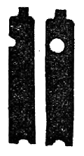 Side view of shanks, one
perforated, noe nicked