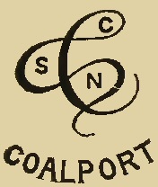 Decorative graphic with letters C S N on it, underneath which is
written Coalport