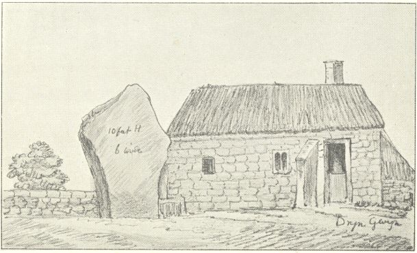 No. 3.  Druidical Stone standing near a Cottage called Bryn
Gwyn