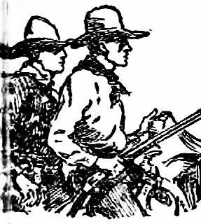 two armed riders
