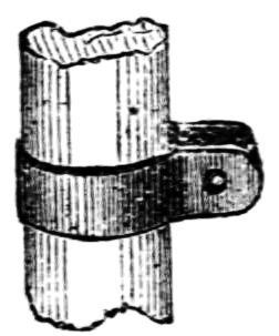 brass strip bent around the mast
