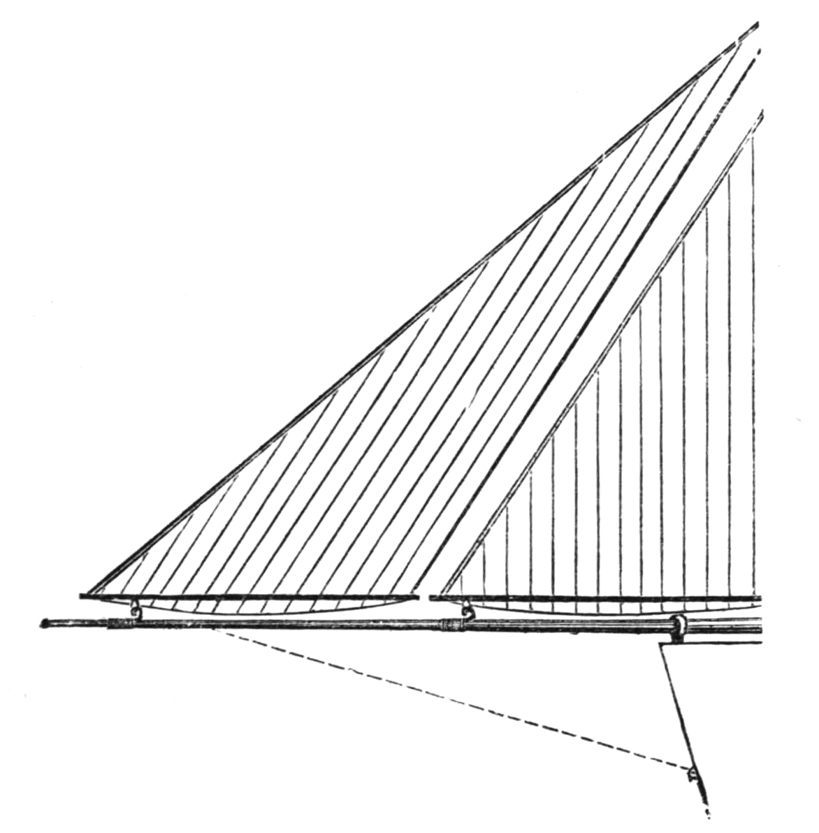 location of jib and foresail tacks on the bowsprit