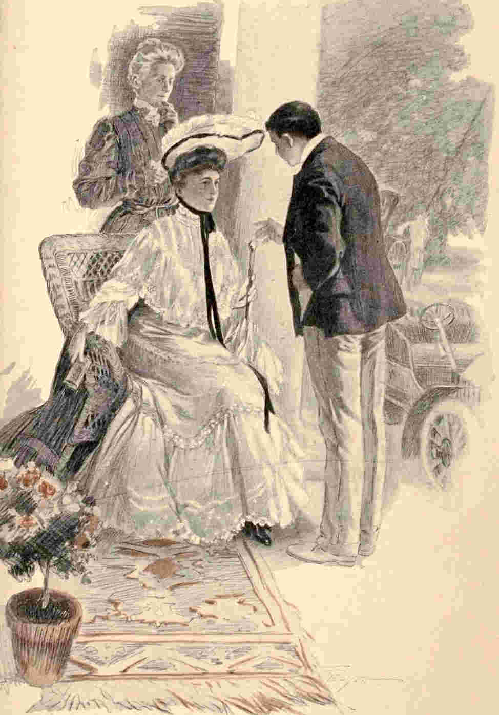 Man talks to two women