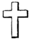 A simple
bold line drawing of a plain cross symbol, likely used as a decorative
marker or section divider.A simple bold line drawing of a plain cross
symbol, likely used as a decorative marker or section divider.