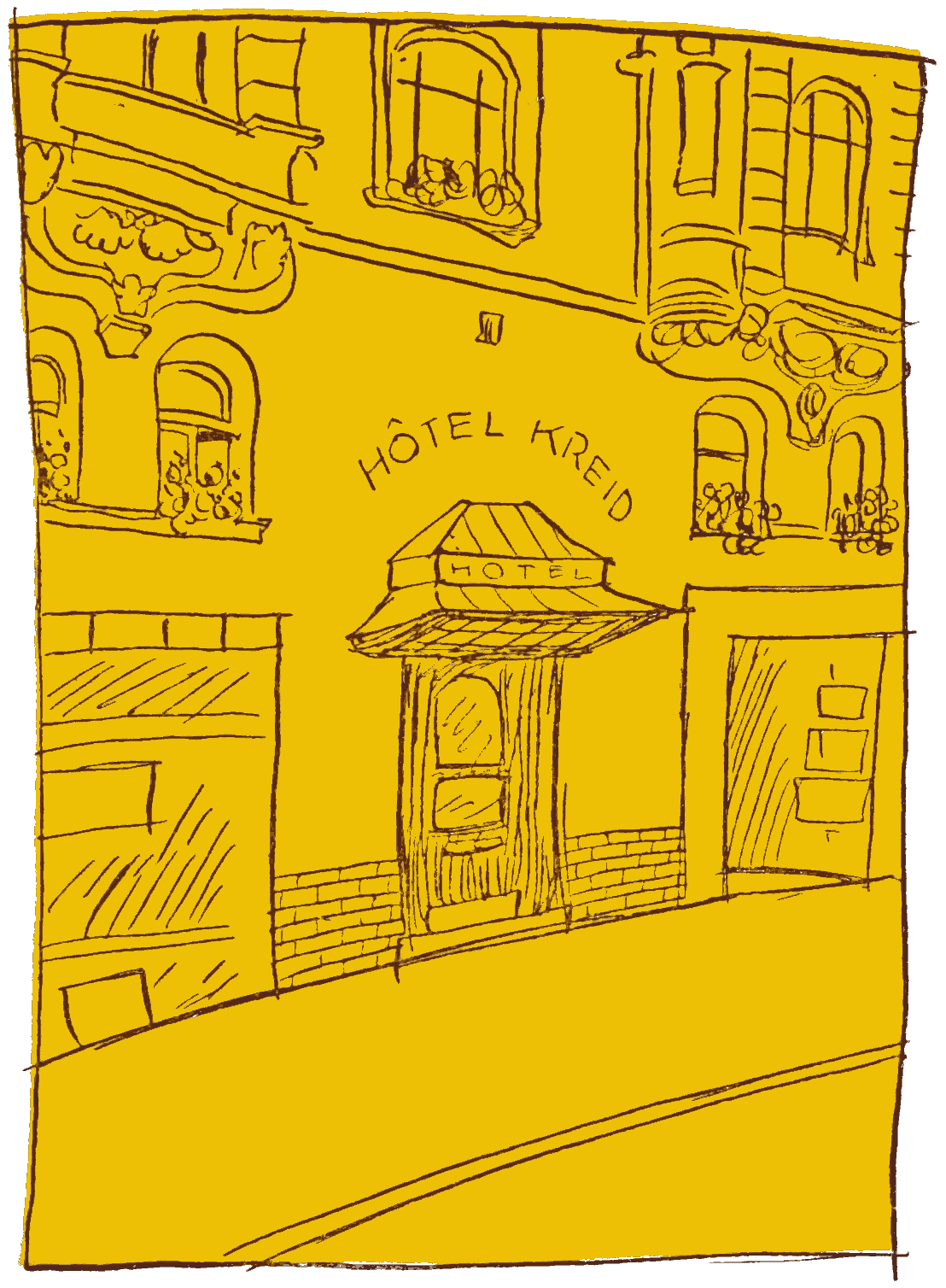 Street front of Hôtel Kreid.